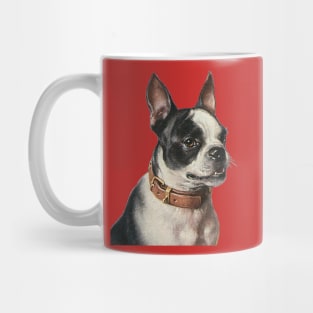 Cute Vintage Boston Terrier Dog with Collar Mug